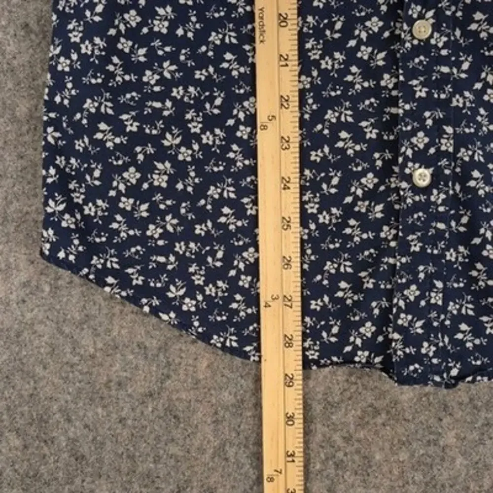 Banana Republic Shirt Mens Medium Blue Floral Luxe Stretch Poplin Grant Slim Fit